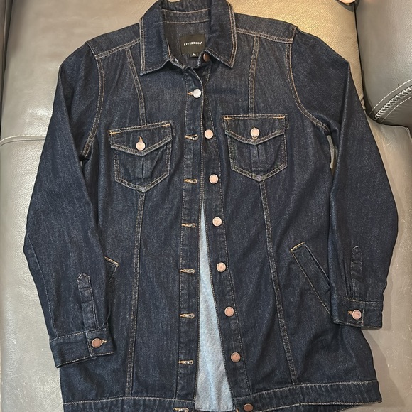 Liverpool Los Angeles High-Lo Shirt Jean Jacket, EUC. No flaws. - Picture 5 of 10